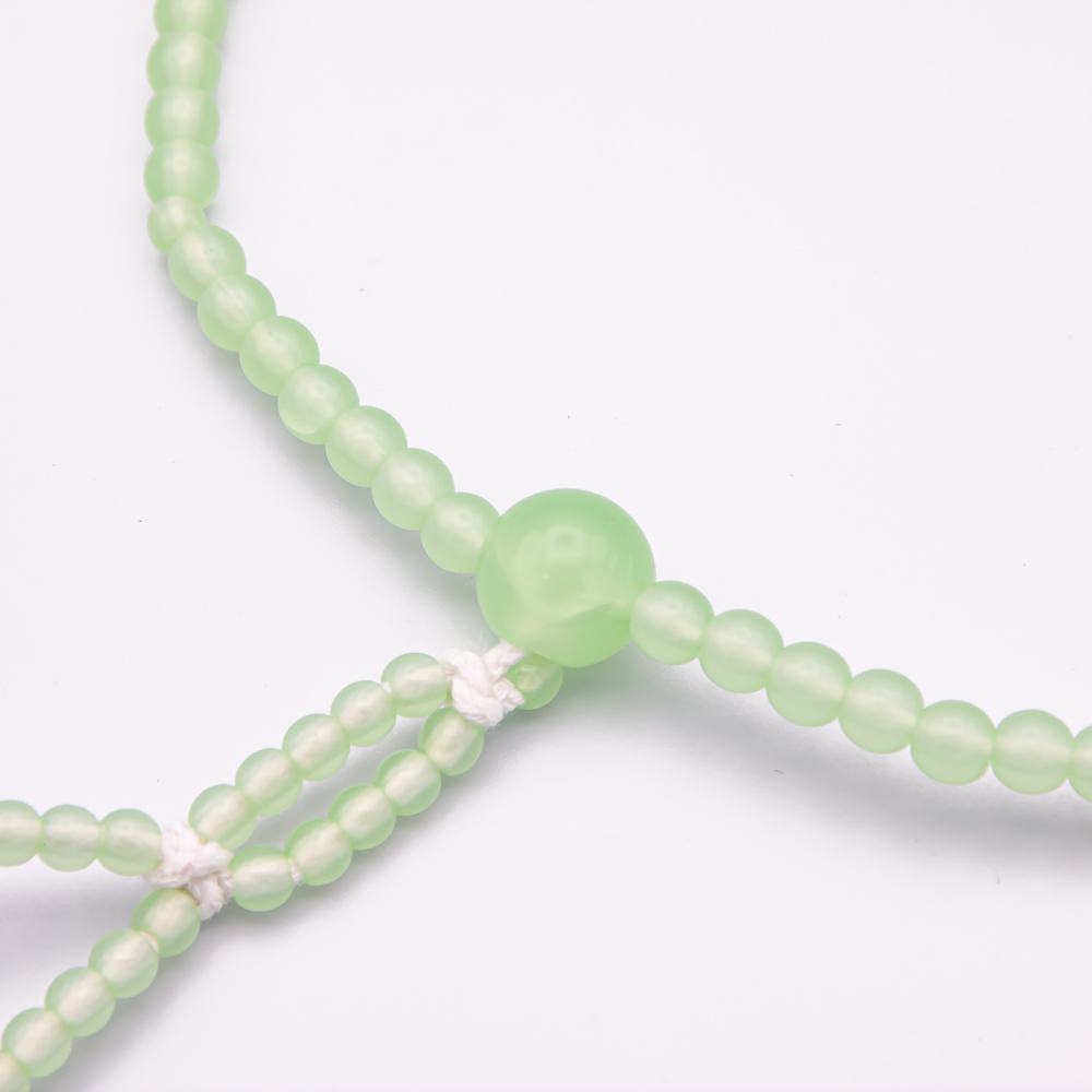 ライトヒスイ 数珠 8寸（小・女性向け） プラスチック 綿房 創価学会